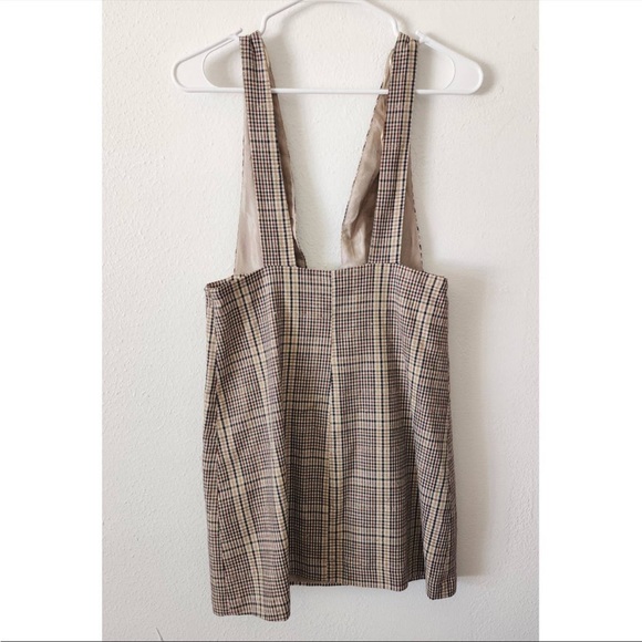 Zara plaid brown Pinafore with metallic detail - Picture 2 of 3
